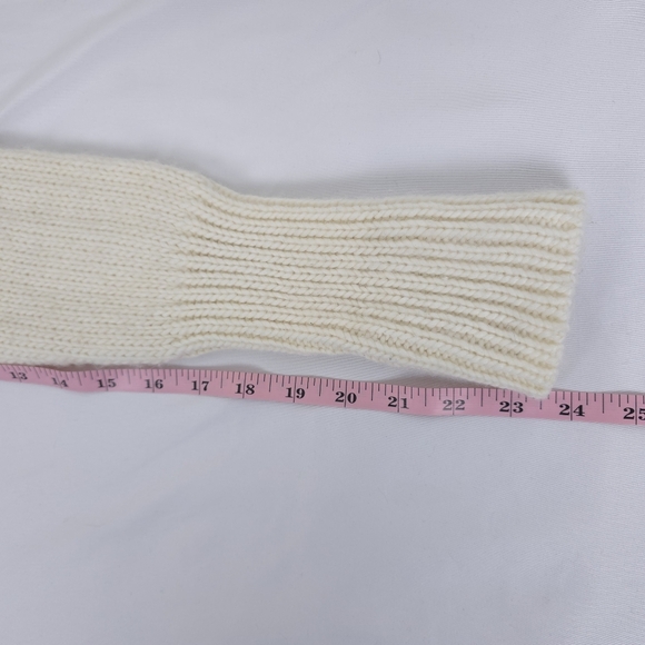 Express Cable Knit Cream Baby Doll Alpaca/wool Blend Hooded Sweater Size L - Picture 10 of 10